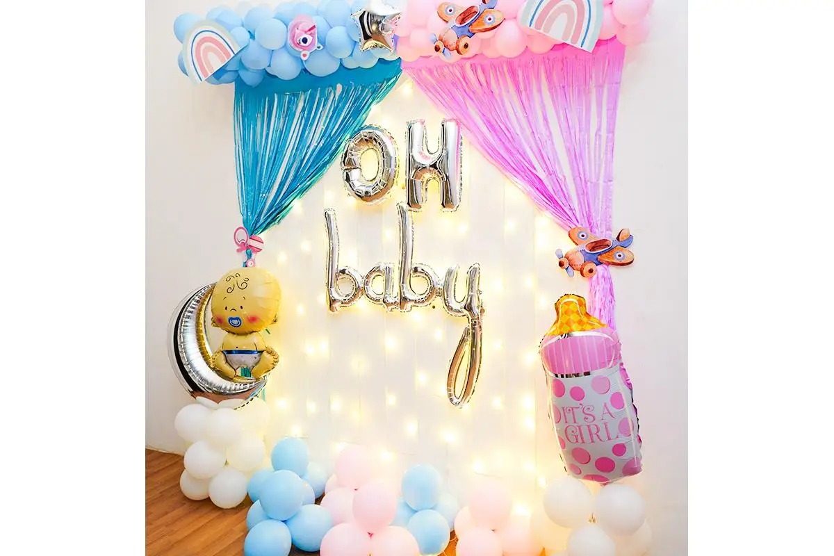 Pastel Pink and Blue Theme Baby Shower Decor