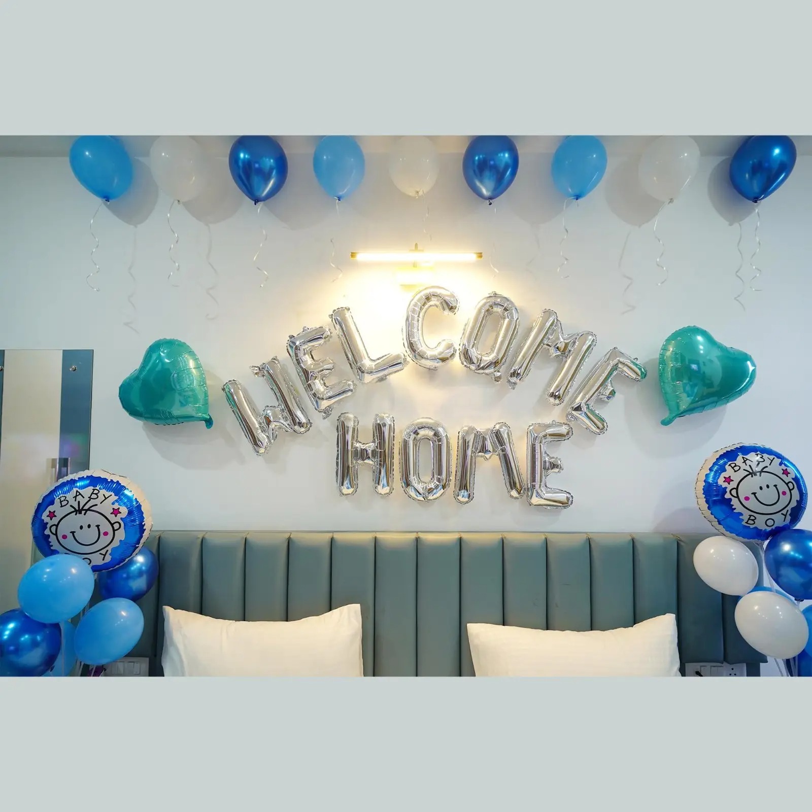 Blue Bliss Welcome Baby Boy Decoration