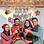 Rose Gold Theme Birthday Balloon Decor