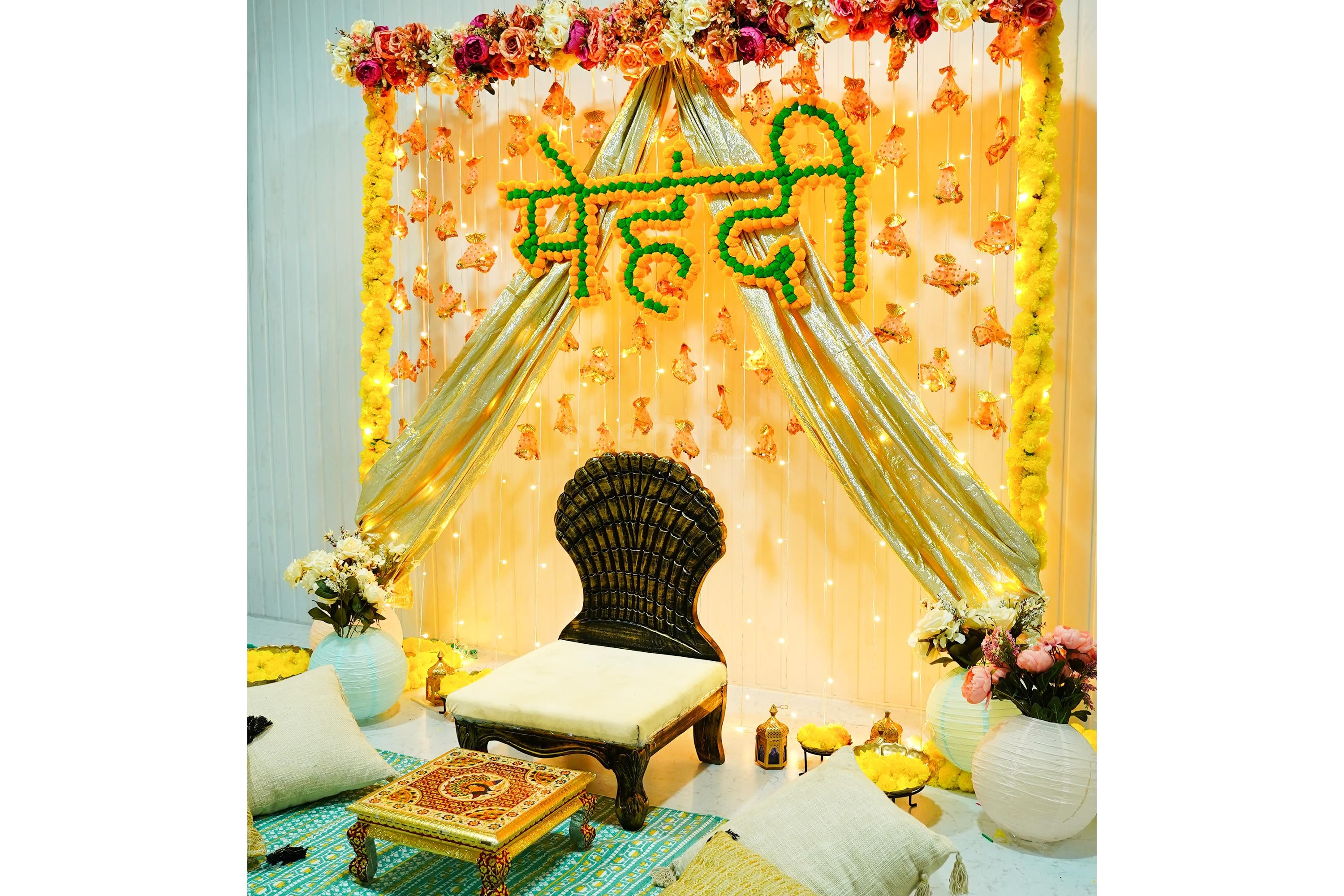 Captivating Floral Mehendi Setup