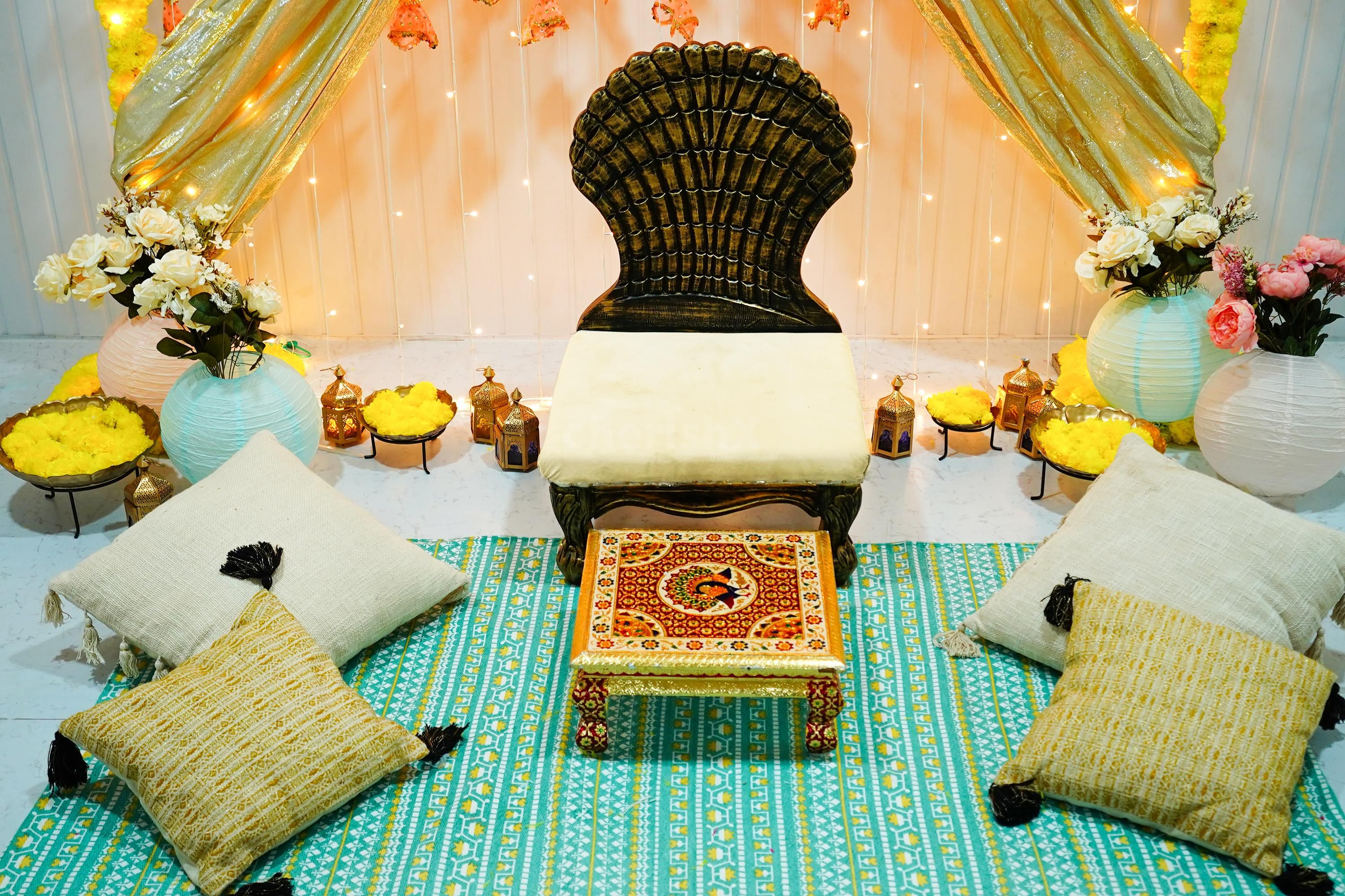 Captivating Floral Mehendi Setup