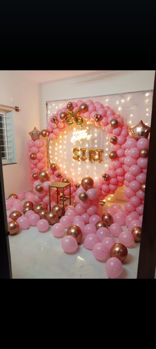 Arch of balloon 350 pink rose gold Chrome