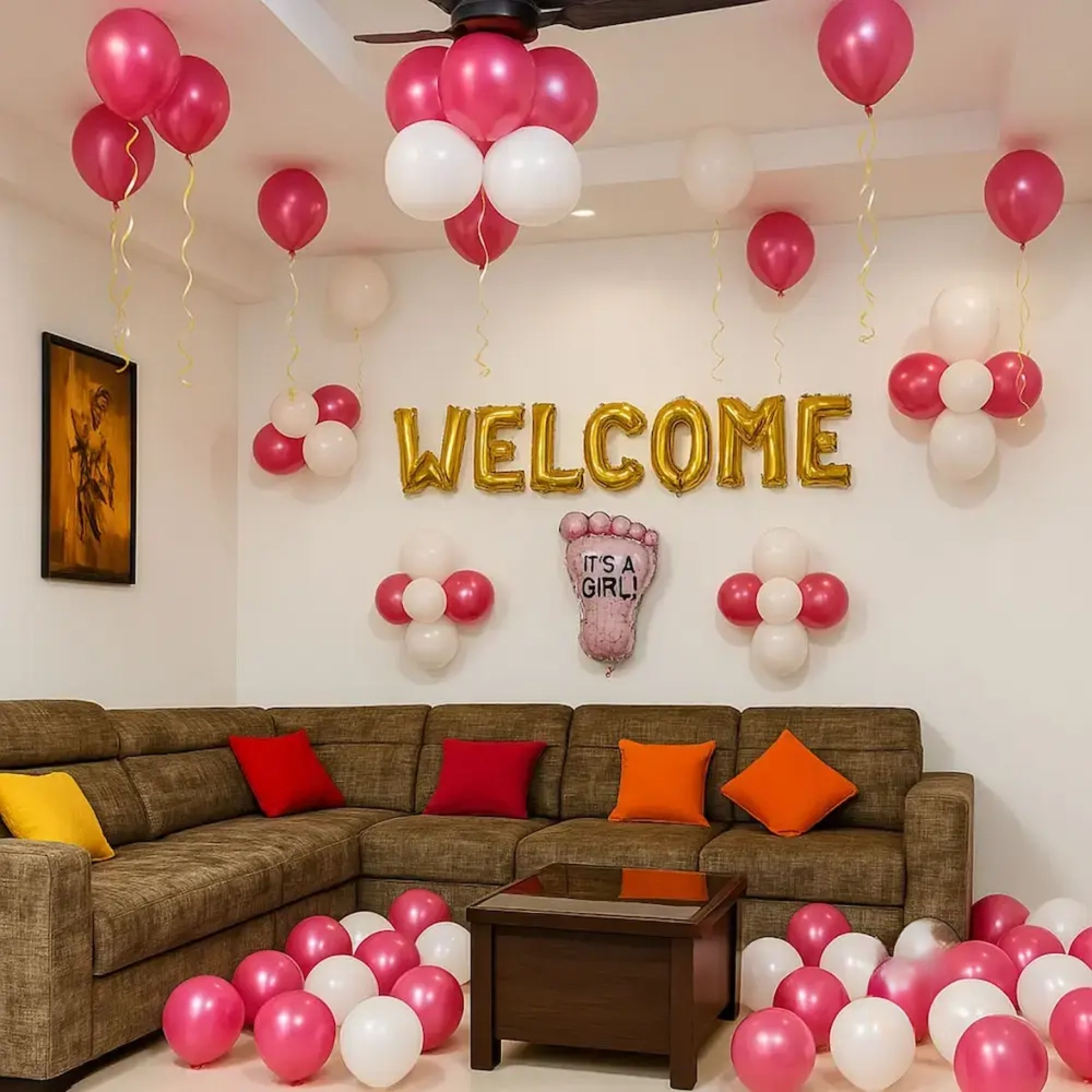 Simple Welcome Decor for Baby Girl