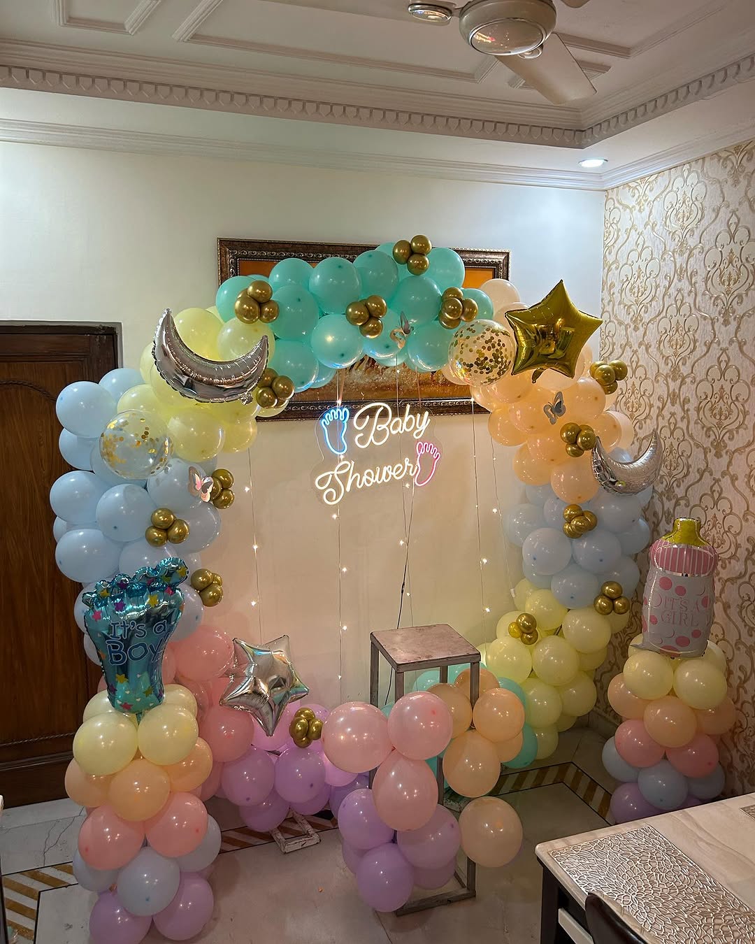 Dreamy Pastel Baby Shower Balloon Arch