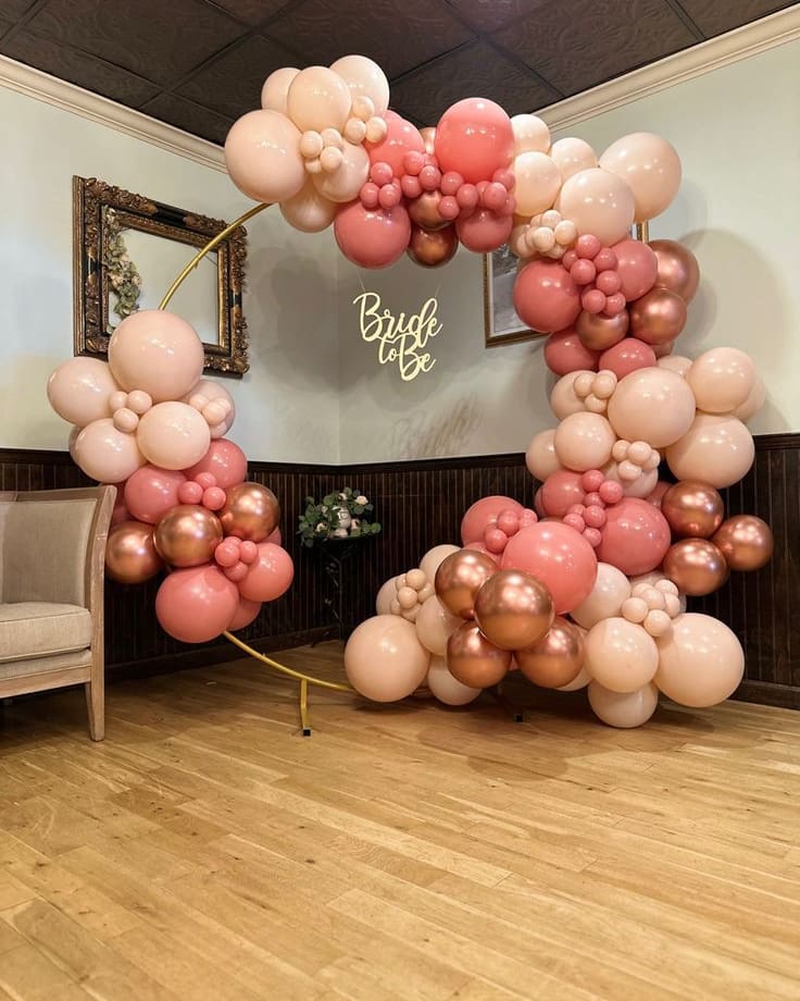 Blush and Rose Gold Bride-To-Be Arch