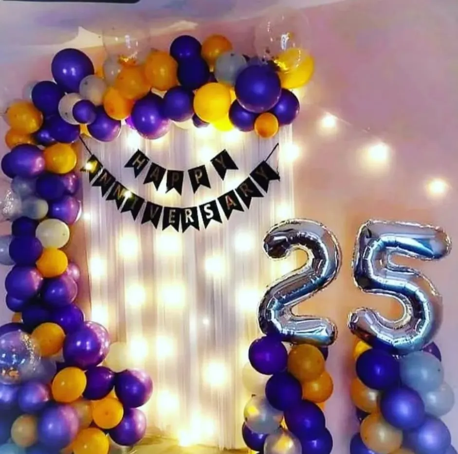Royal 25th Anniversary Balloon Decor