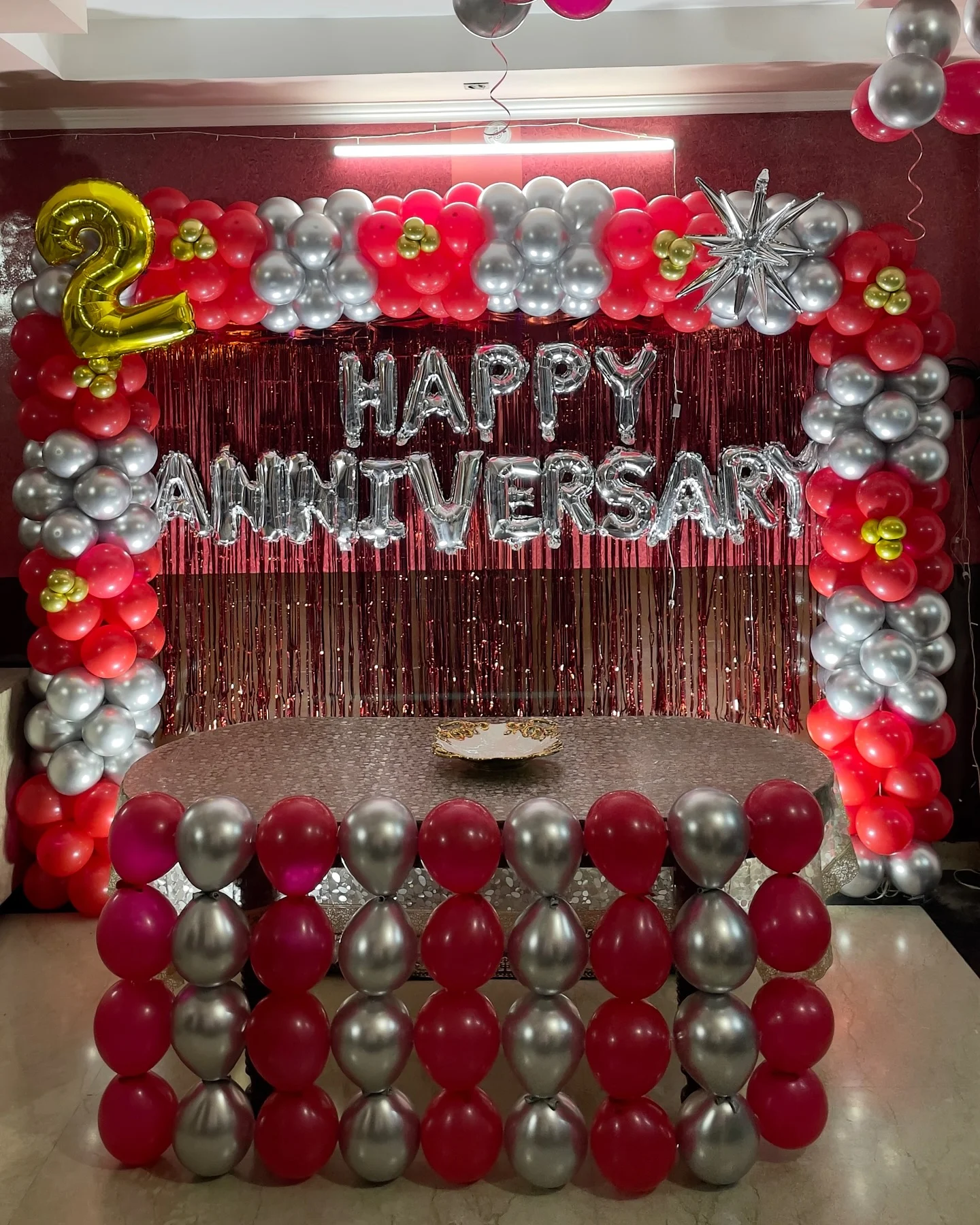 Elegant Anniversary Balloon Setup
