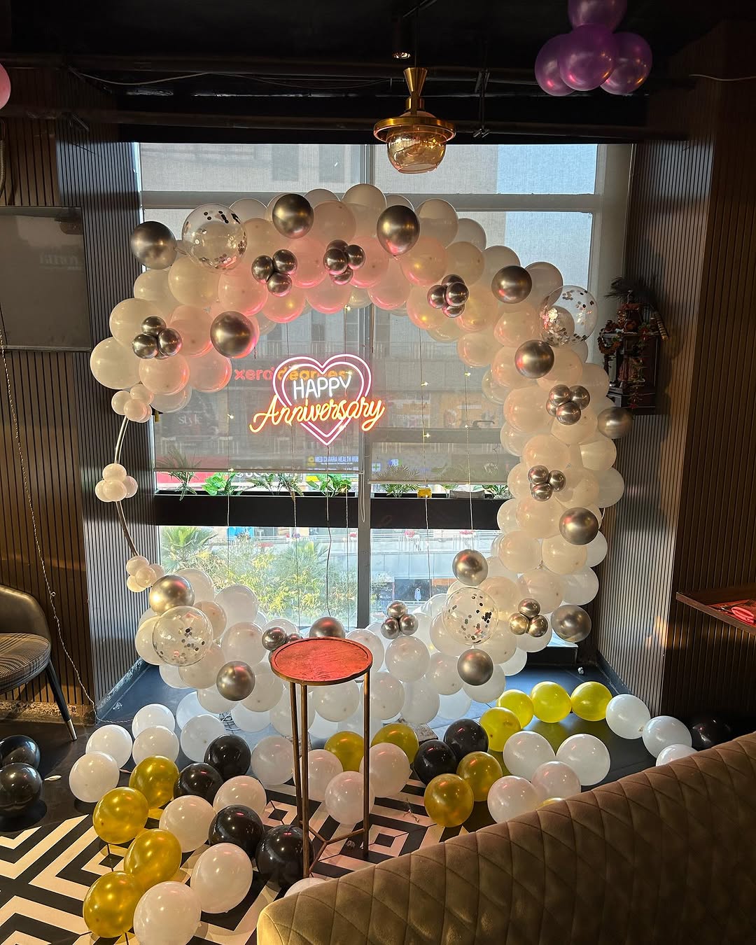 Elegant Anniversary Balloon Arch