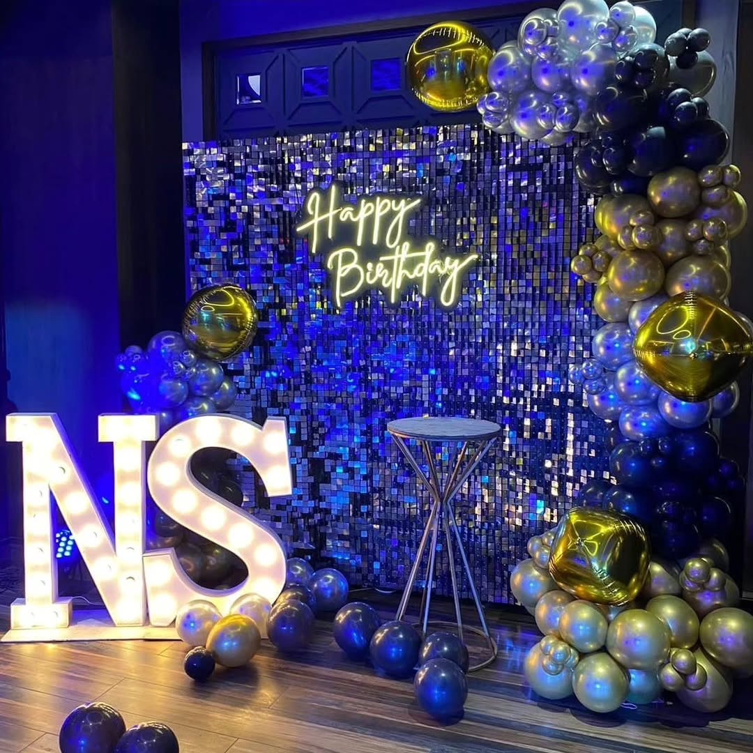 Luxury Midnight Birthday Backdrop