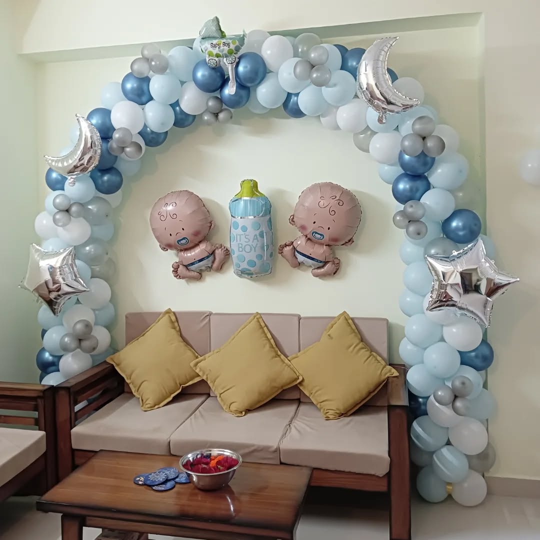 Baby Boy Welcome Home Balloon Decor