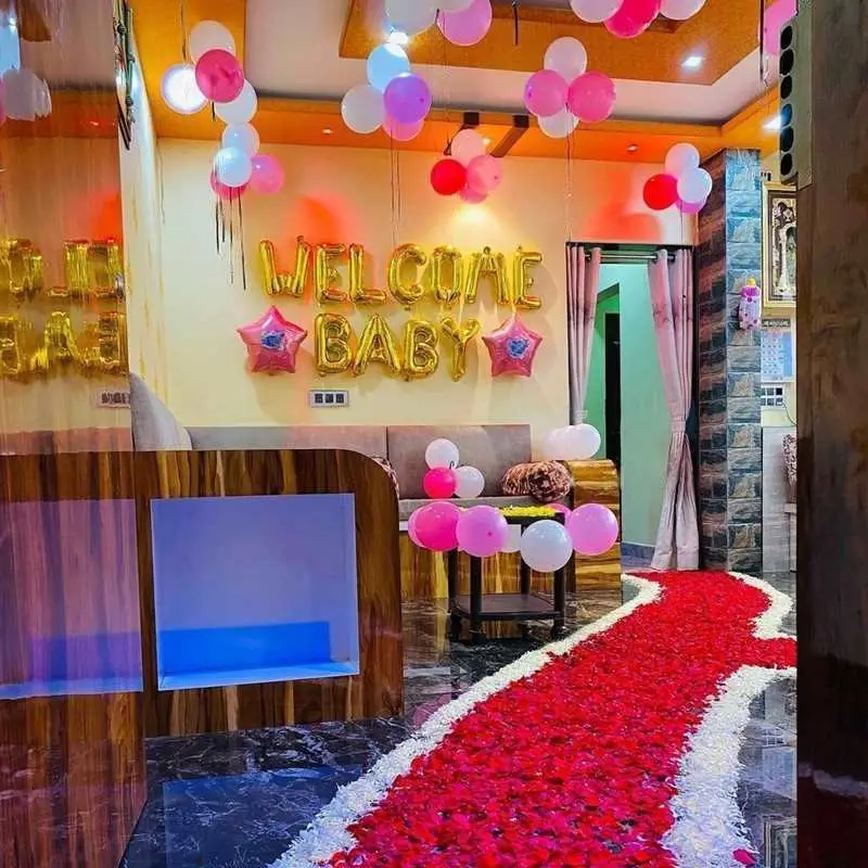 Welcome Baby Pink Theme Rose Petal Walkway Decor