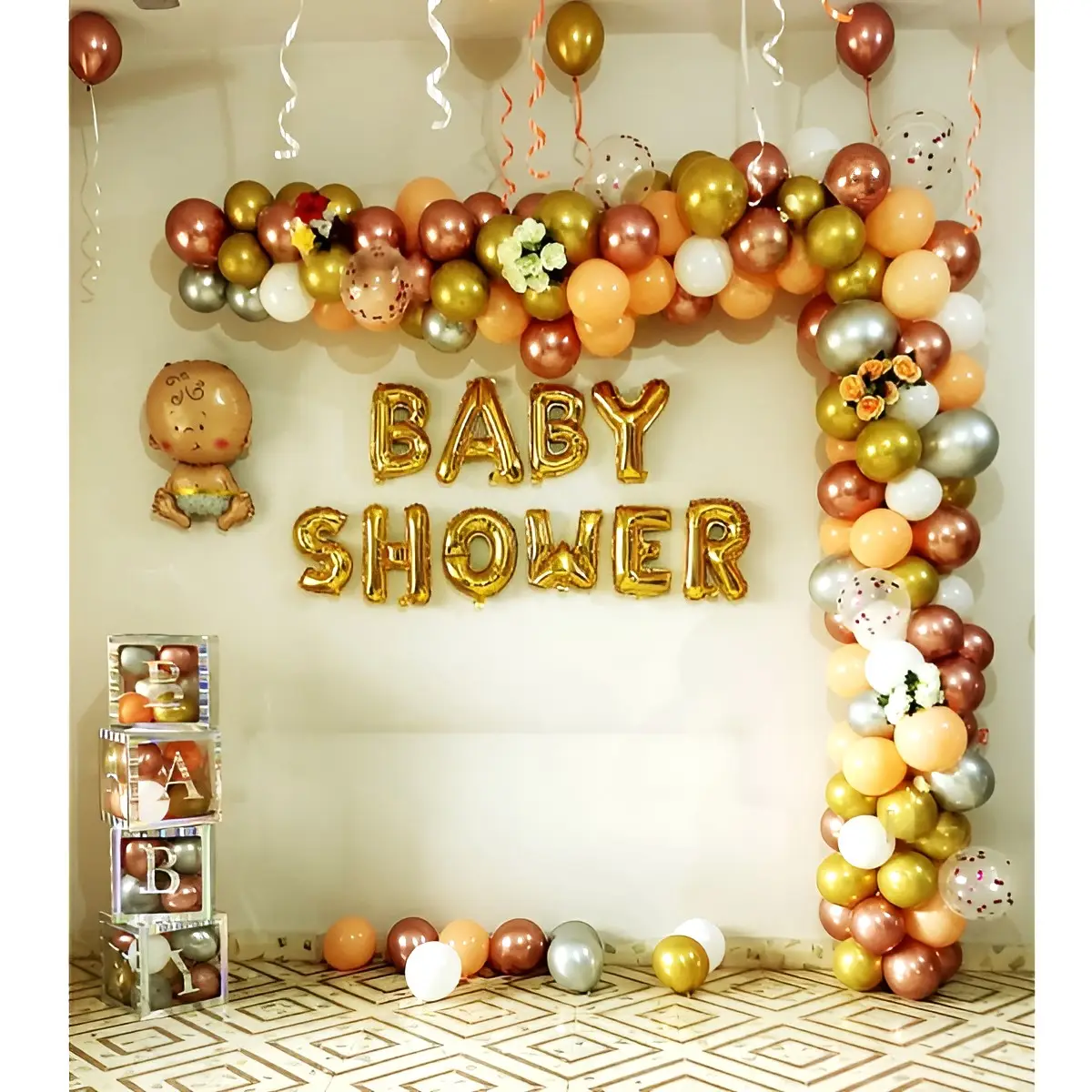 Golden Blush Baby Shower Decoration