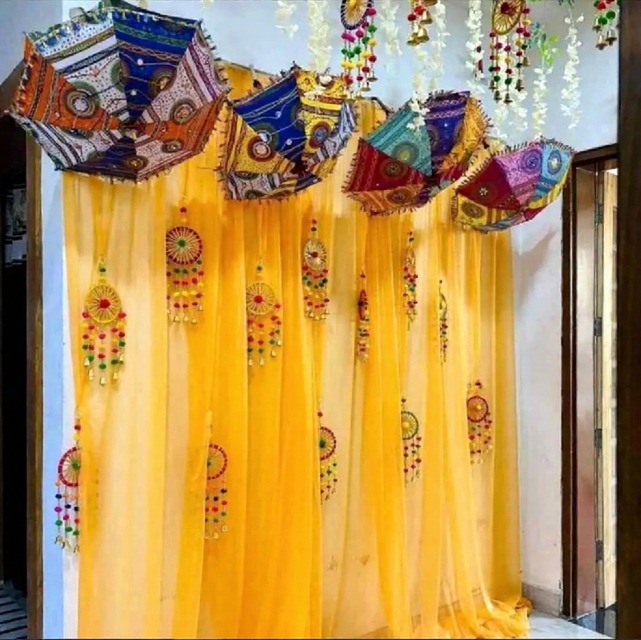 Simple Indoor Haldi Backdrop