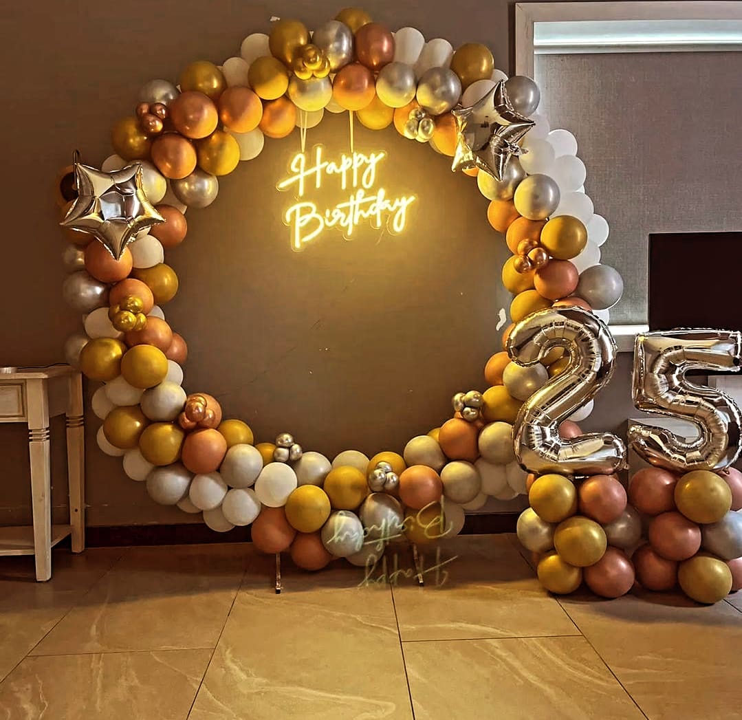 Lux Gold and Silver Circular Birthday