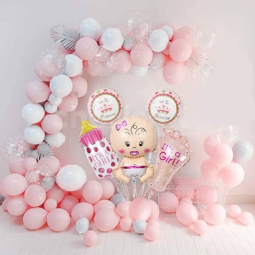 Pink And White Welcome Baby Girl Decor
