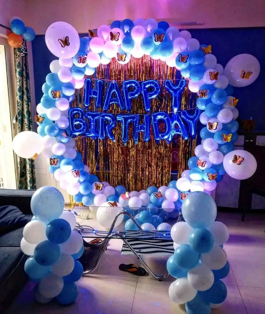 Blue Butterfly Birthday Decor