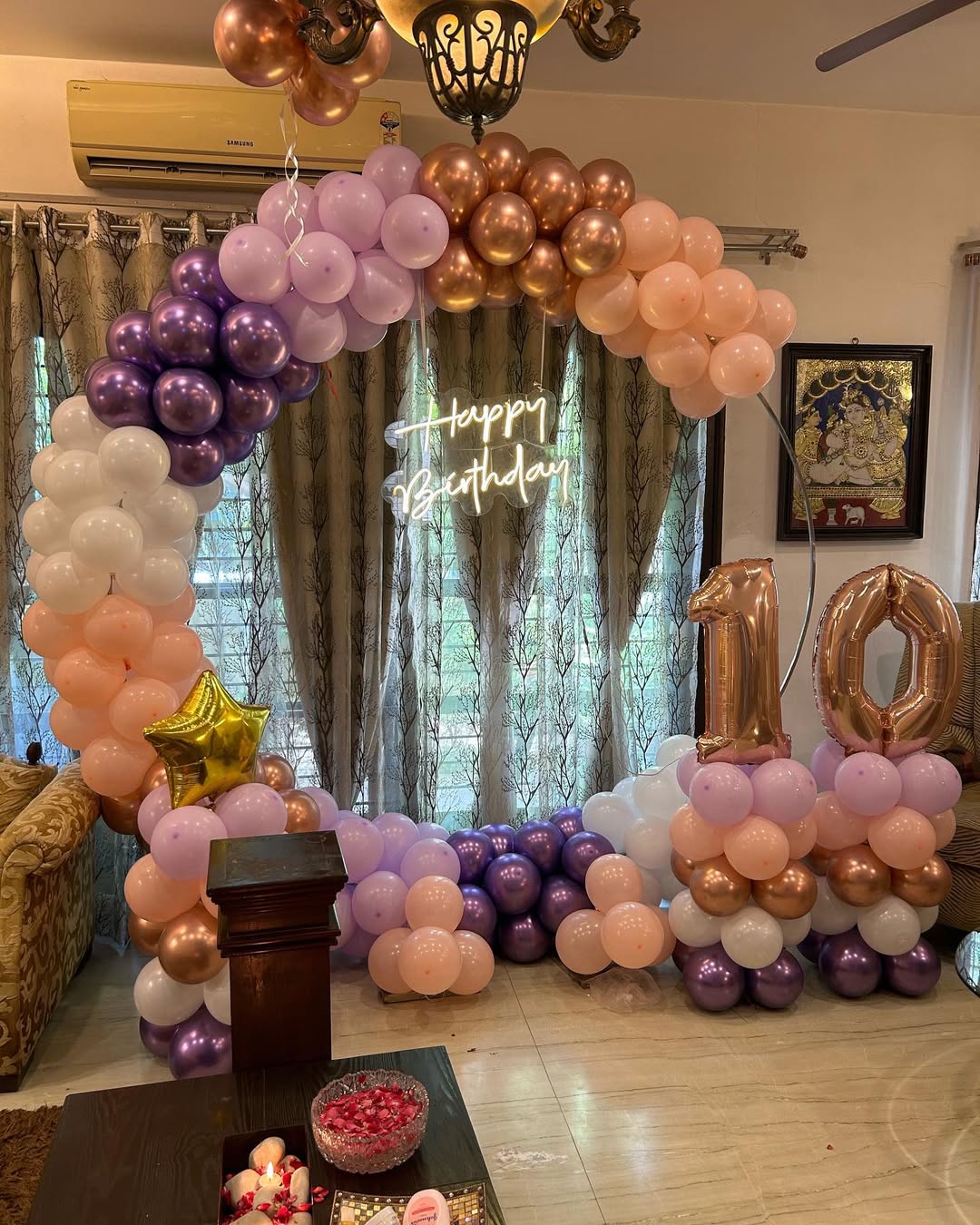 Elegant Pastel Birthday Arch Décor