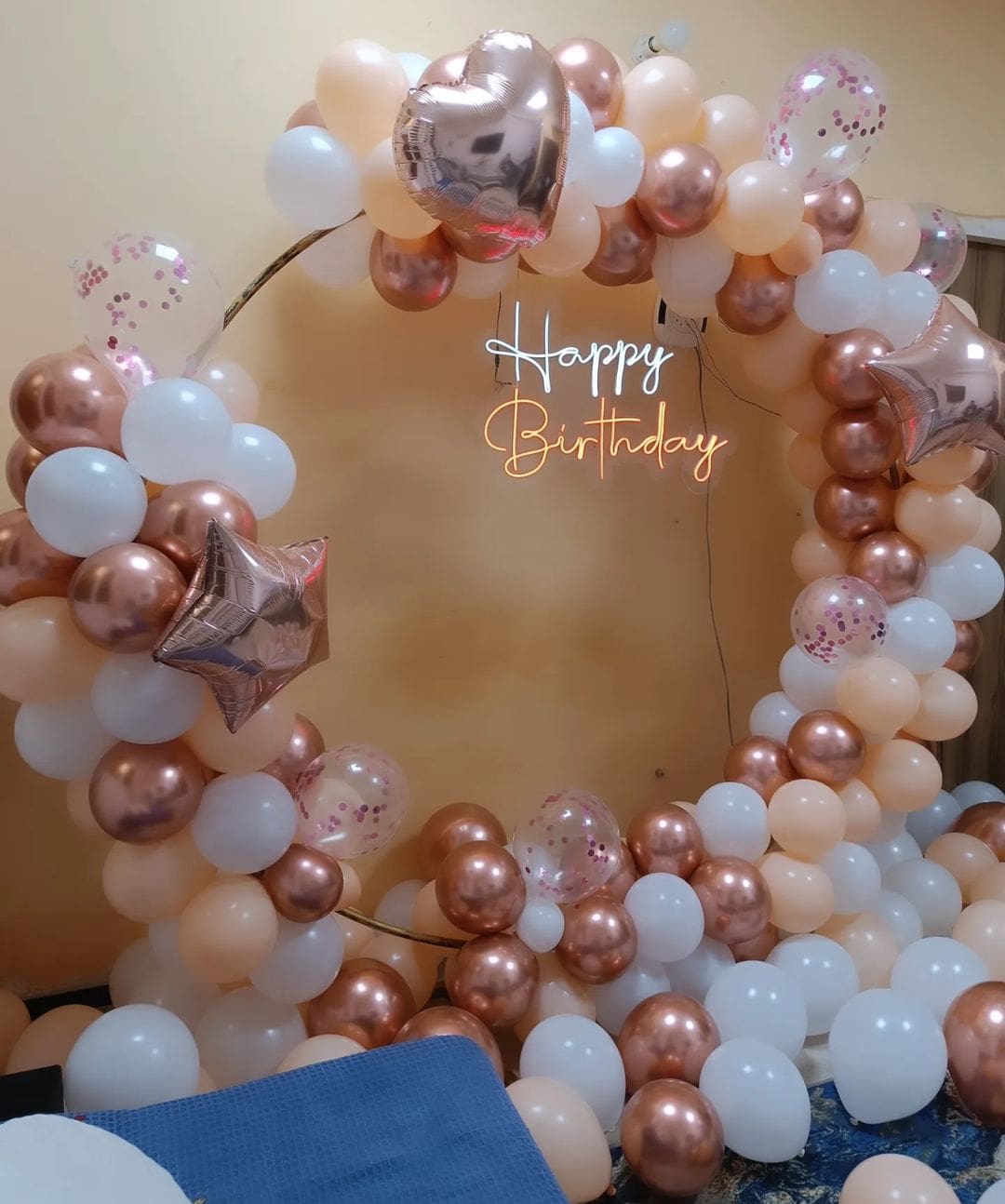 Elegant Rose Gold Birthday Arch