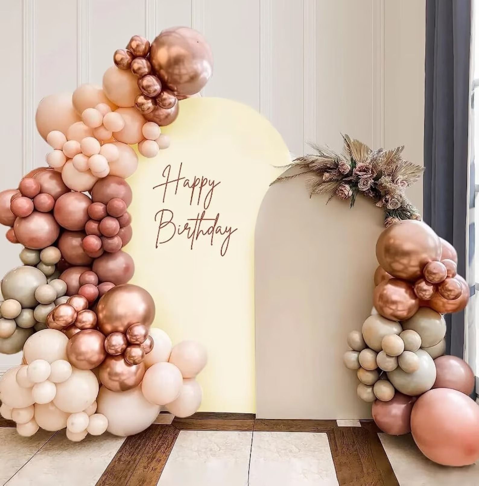 Blush Rose and Gold Luxe Birthday Backdrop