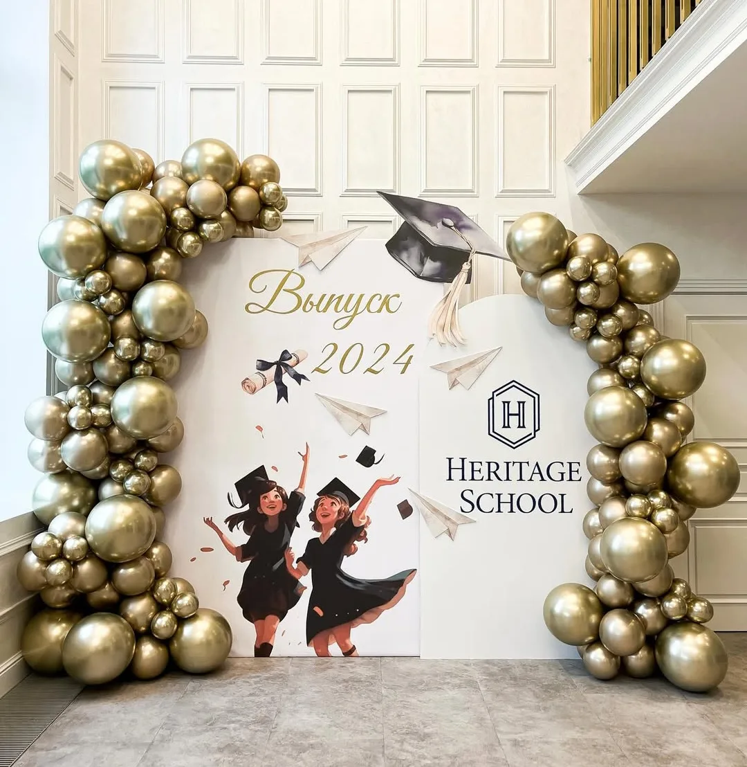 Golden Graduation Arch Setup