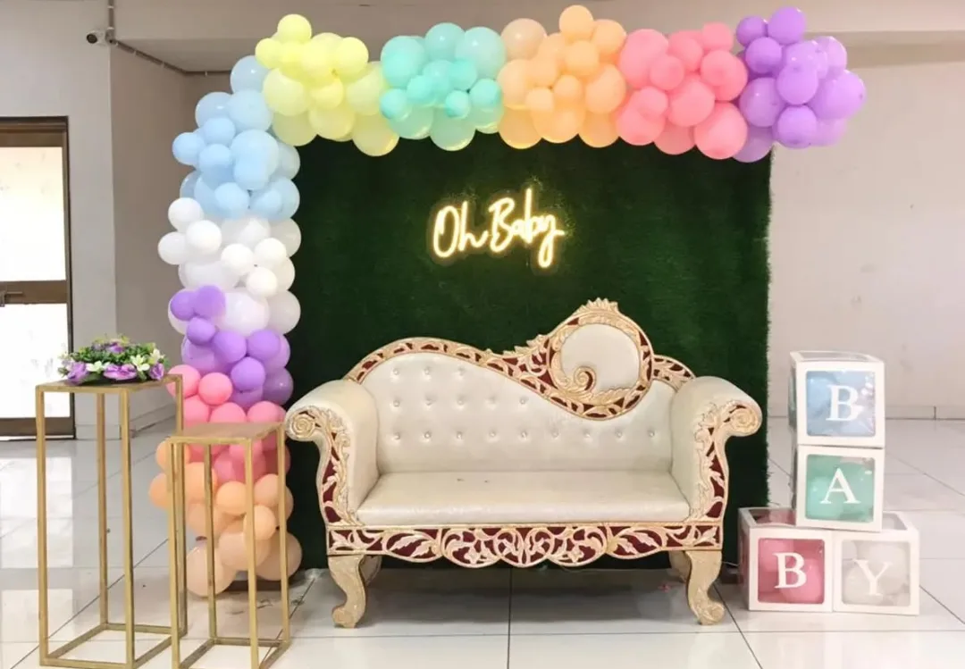 Elegant Pastel Baby Shower Setup