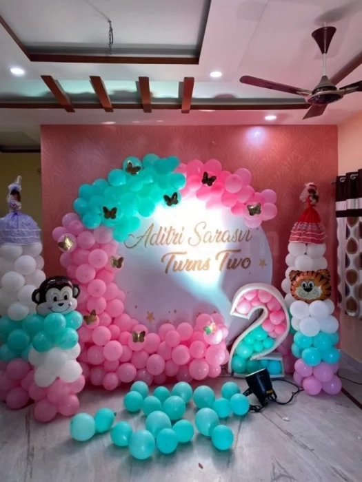 Barbie and Butterfly Theme Birthday Decor in Hyderabad