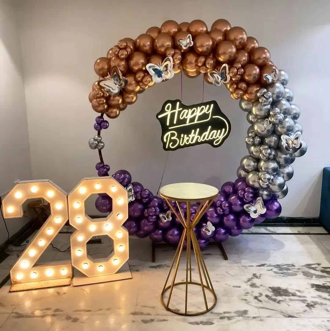 Luxury Metallic Butterfly Birthday Backdrop