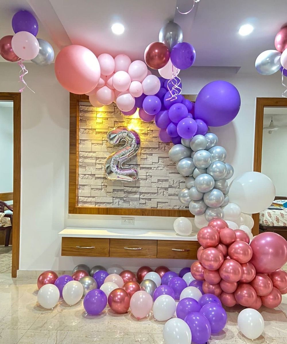 Purple and Silver Birthday Arch