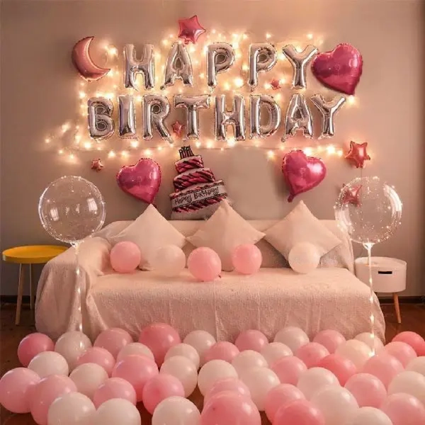 Pink White Hall Decoration