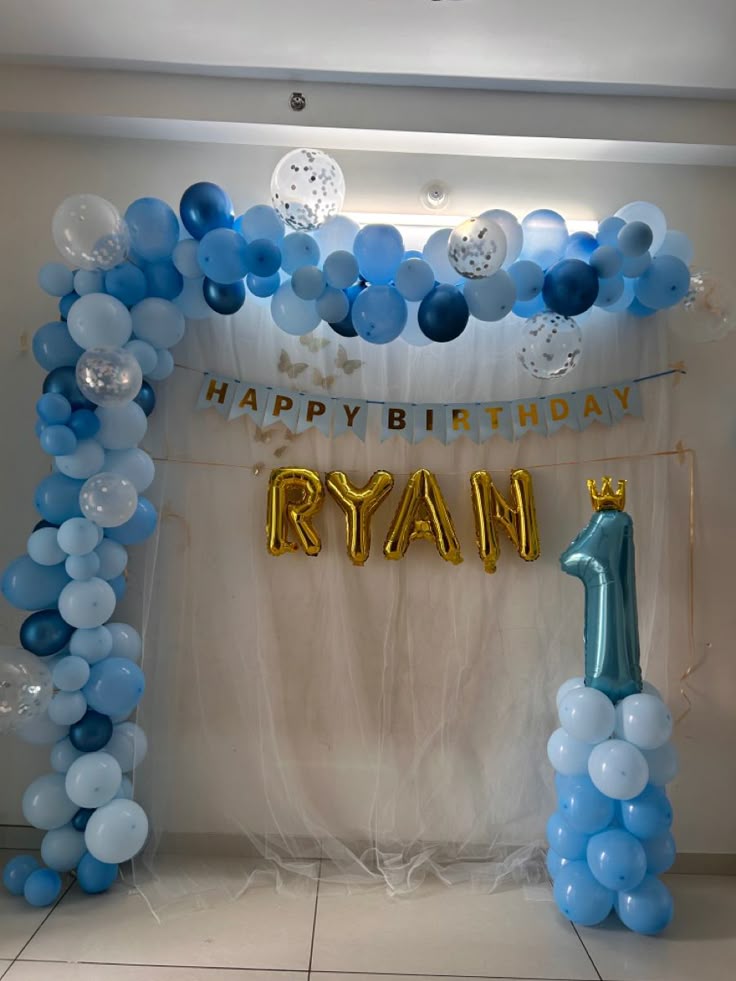 Royal Blue First Birthday Decor